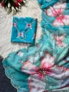 Tew Soft Tabby Digital Print With Embroidery Work Sarees